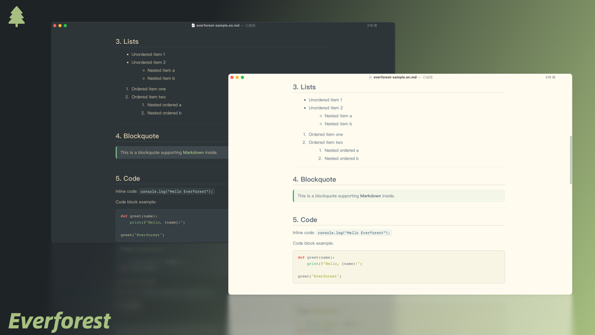 Everforest Theme Preview-2