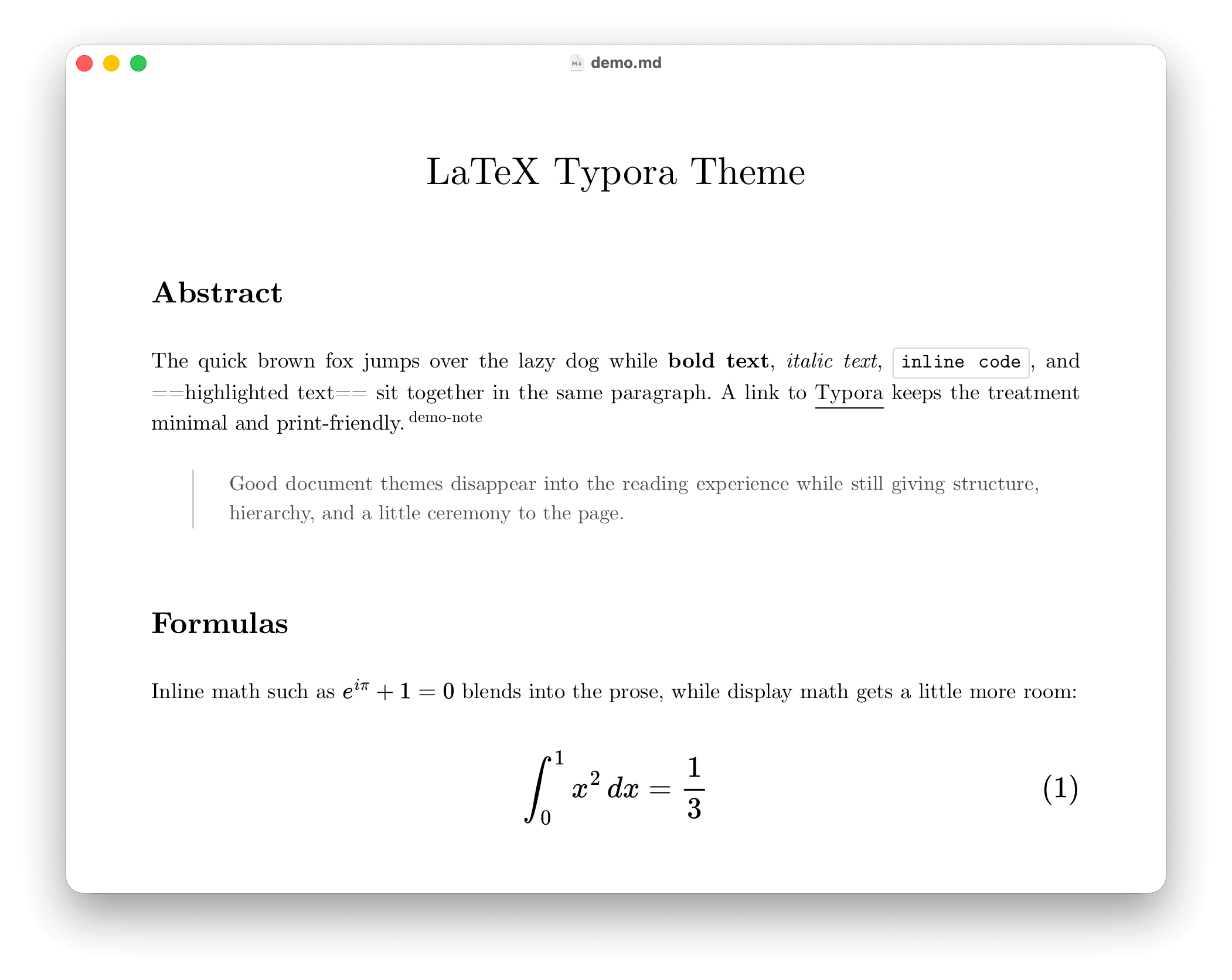 LaTeX Typora light mode