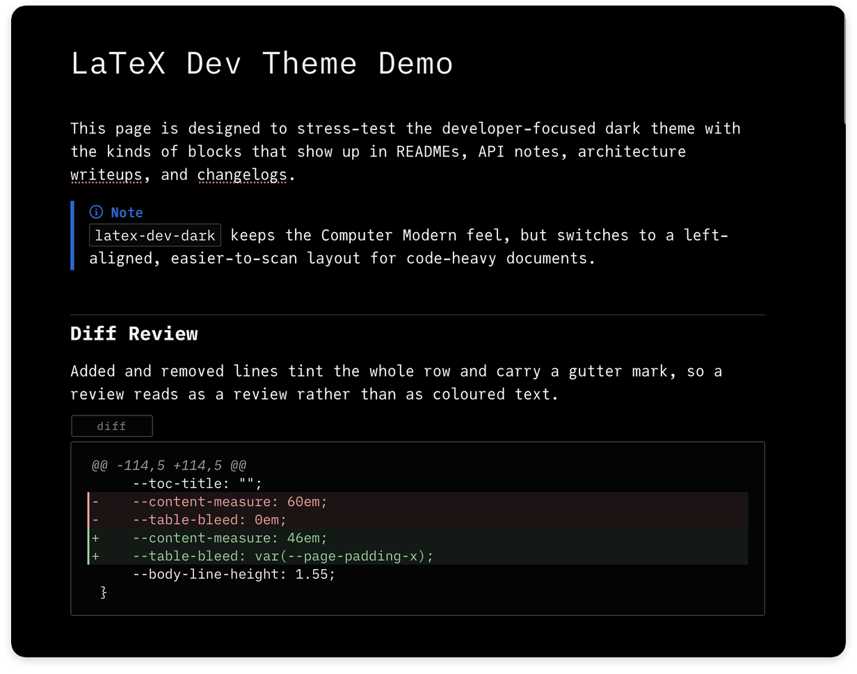 LaTeX Typora developer dark variant